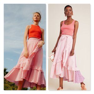 Anthropologie Maeve Penny Ruffled Midi Skirt XS